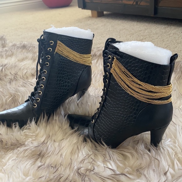 Chain Detail Stiletto Bootie - Picture 17 of 17